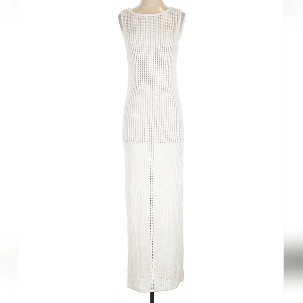 H&M Knit Maxi Dress White Size M - Picture 10 of 10